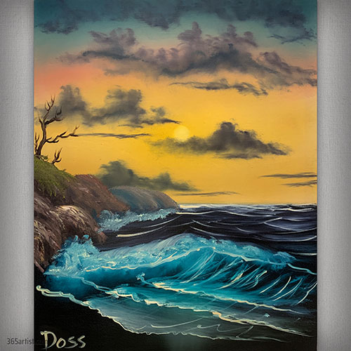 beach sunset painting