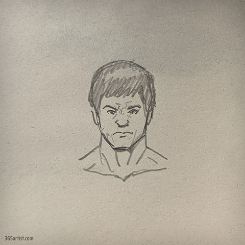 drawing of Bruce Lee