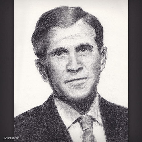 portrait drawing of George W. Bush
