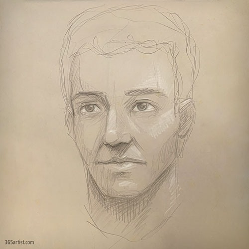 male pencil portrait drawing