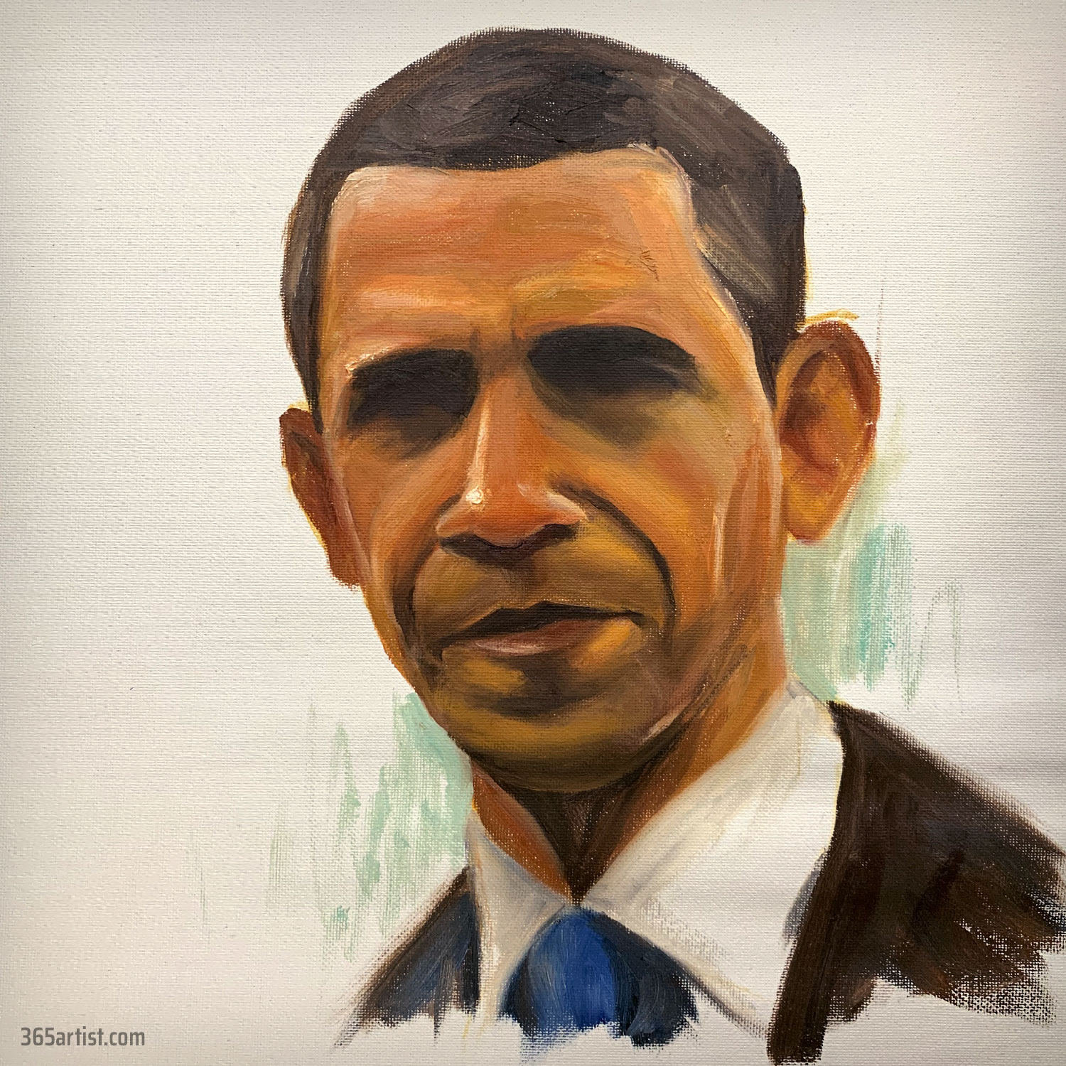 Barack Obama portrait painting