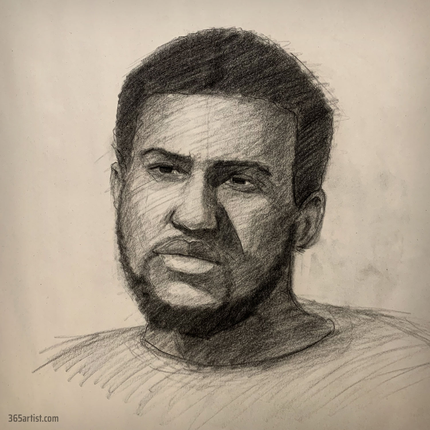 portrait drawing of black male