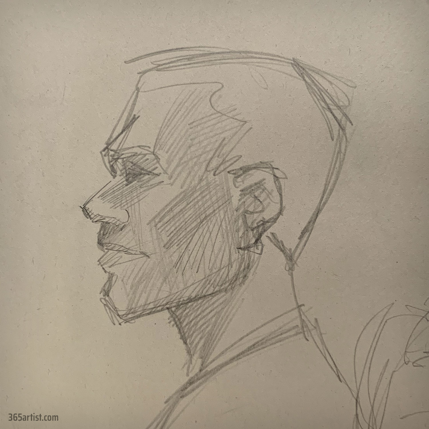 profile drawing of a black man