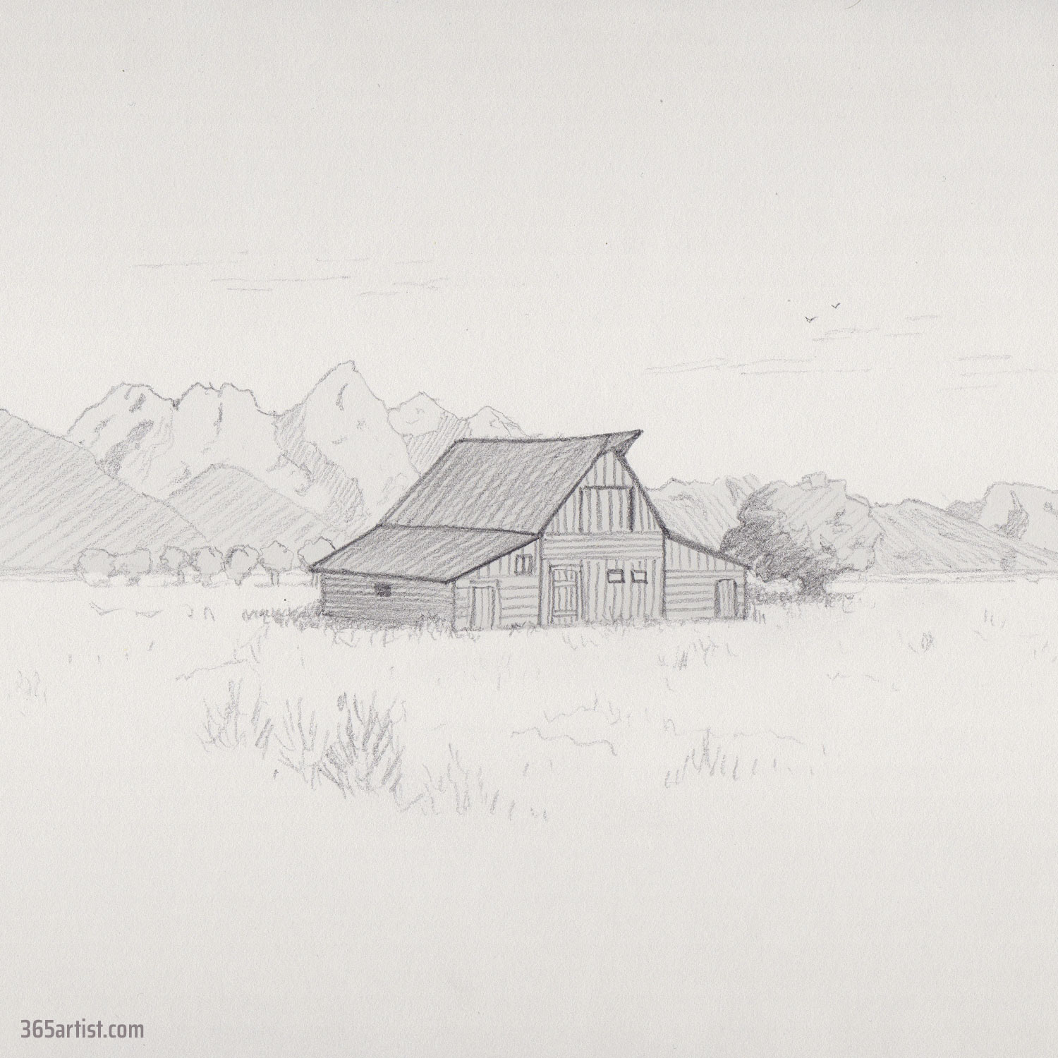 country landscape drawing