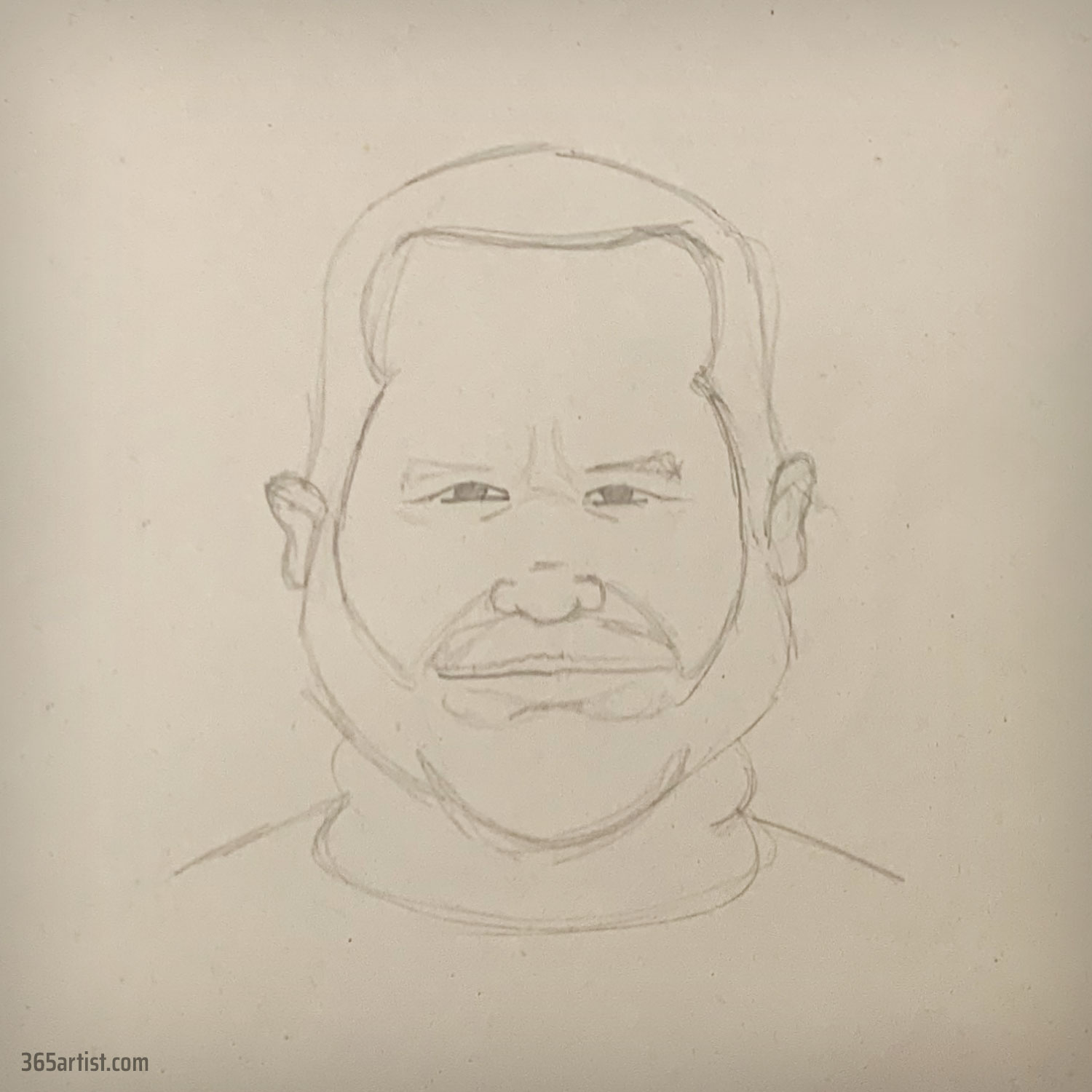 portrait drawing of big man