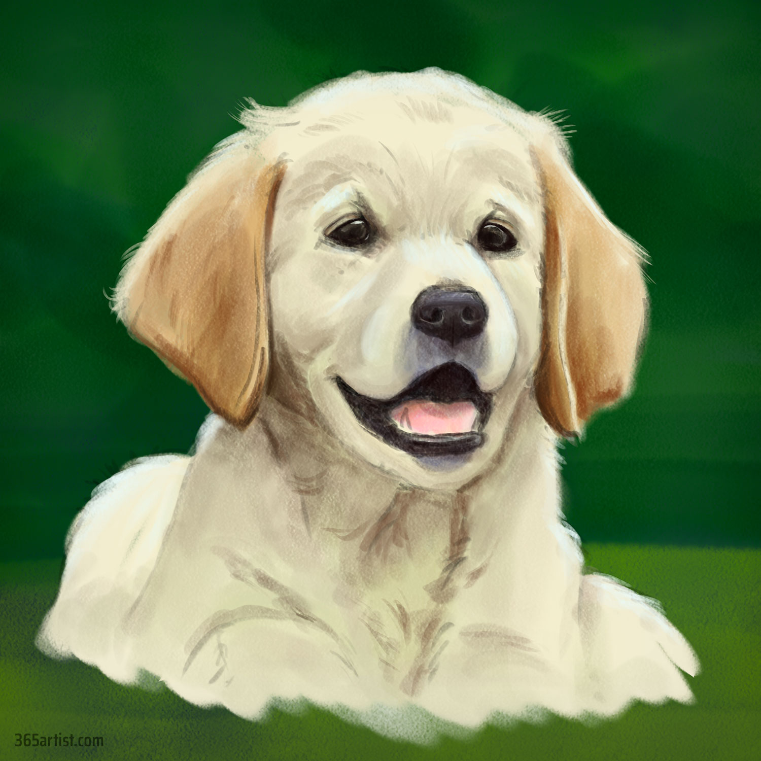 digital painting of a puppy