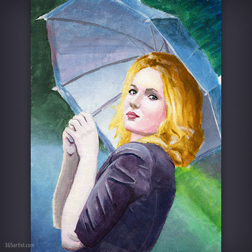 umbrella woman in the rain