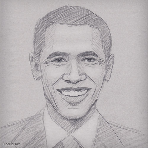 drawing of Barack Obama
