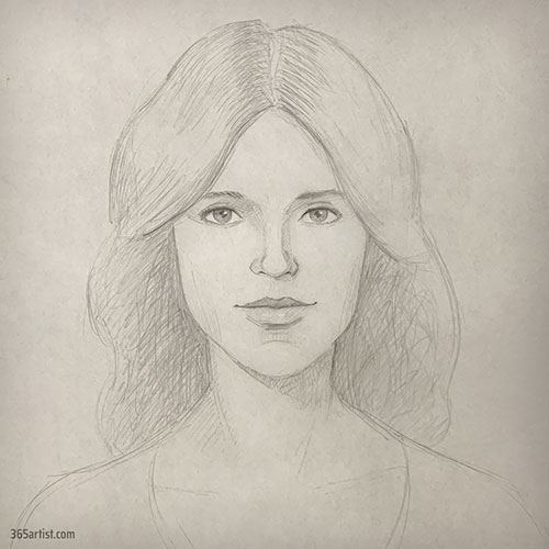 beautiful woman portrait drawing