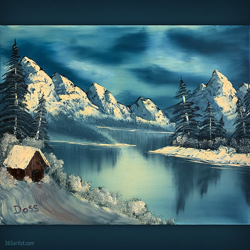 beginner winter landscape painting