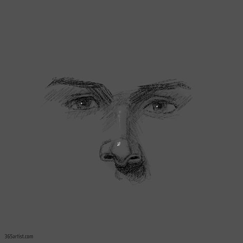 eyes and nose drawing practice