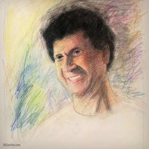 male colored pencil portrait drawing