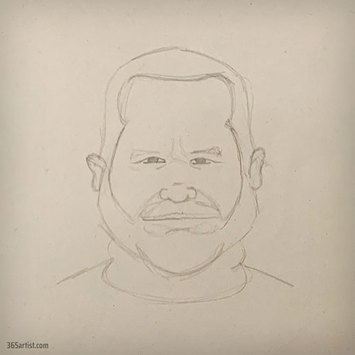 portrait drawing of big man