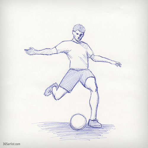 drawing of a soccer player