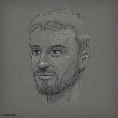 digital toned paper portrait drawing