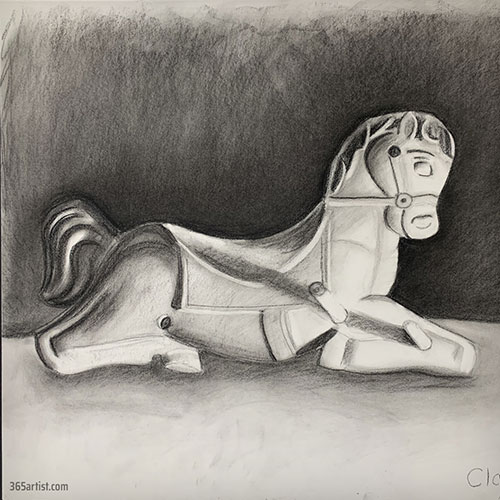 drawing of a toy horse